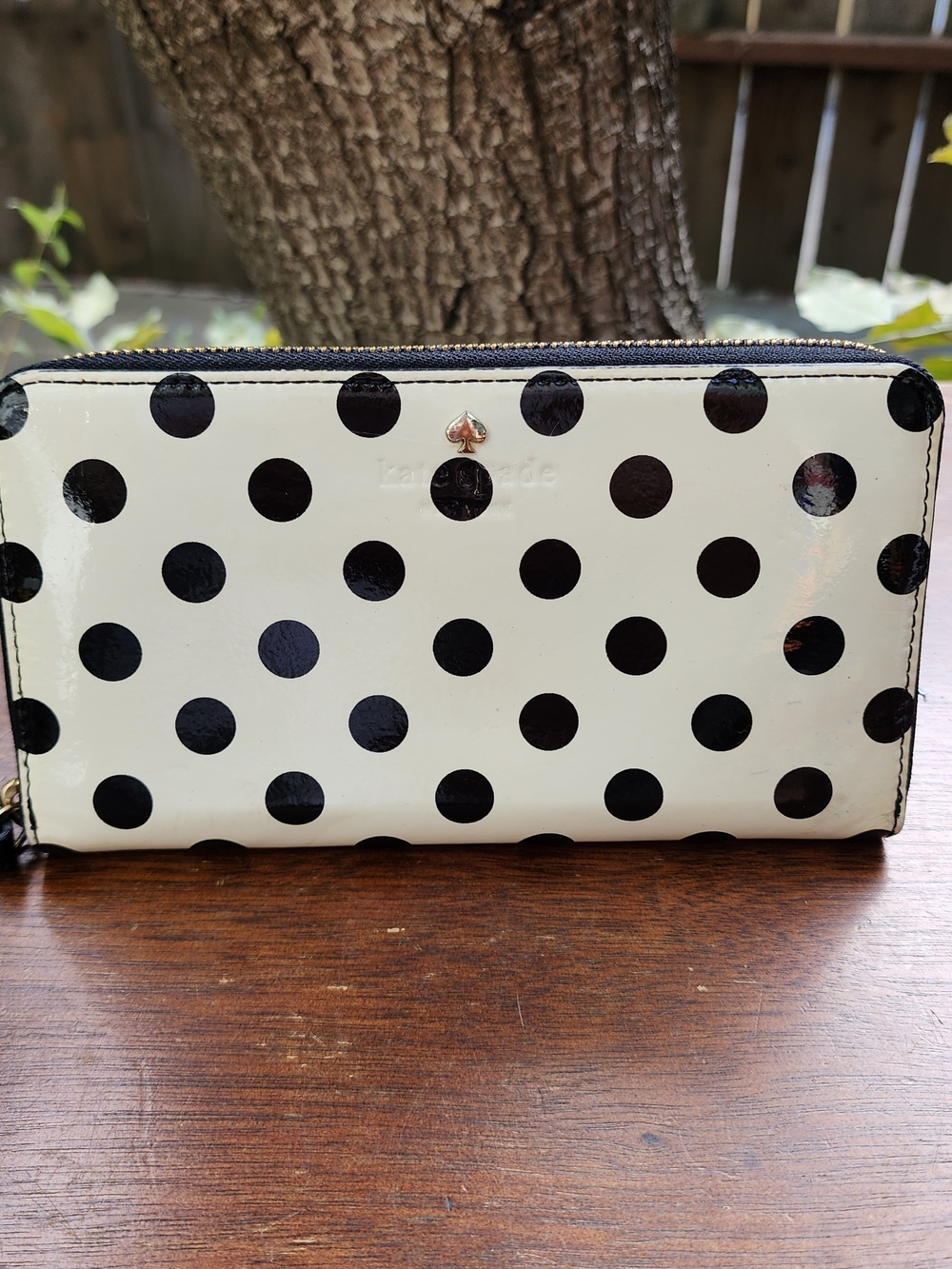 Kate Spade Cedar Street Lacey Polka Dot Zip Around Wallet